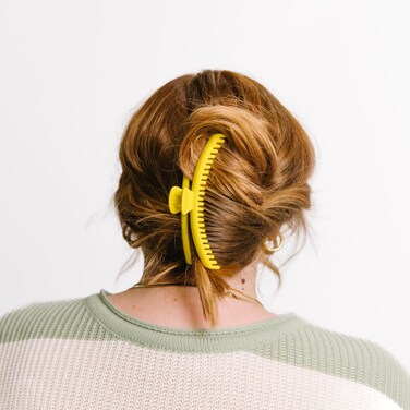 KAXI THE ORIGINAL Hold Everything Hair Claw - Perfect for Thick &amp; Thin Hair Straight, Wavy &amp; Curly   Strong Clip With 52 teeth &amp; Many Colors to Choose (Neon Yellow)