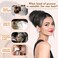 QGZ Messy Bun Hairpiece,Tousled Updo Clip in Hair Bun with Side Comb Natural Adjustable Versatile Synthetic Hair Scrunchies for Women Girls(1 PCS, Dark Grey ombre White)