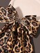 Hair Bows for Women Big Bow Hair Clips with Long Tail Hair Ribbon Satin Leopard Hair Bow Barrette for Women and Girls Ponytail Hair Accessories, Pack of 1 (Camel)