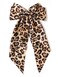 Hair Bows for Women Big Bow Hair Clips with Long Tail Hair Ribbon Satin Leopard Hair Bow Barrette for Women and Girls Ponytail Hair Accessories, Pack of 1 (Camel)