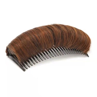 QUUPY Hair Bun Maker - Light Brown, Fluffy, Invisible, False Hair Clip - Hair Pad Styling Insert Tool - Bump It Up Volume Inserts - Women &amp; Girls with Medium to Long Hair (1 Count)