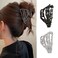 2Pcs Halloween Skeleton Hand Hair Clips For Women Halloween Hair Claw Clip Black Silver Metal Claw Clips Halloween Skeleton Hand Non-Slip Jaw Claw Clips For Women Halloween Hair Accessories