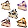 Cobahom 5 Pcs 1.7 Inch Small Claw Clips Acetate Hair Jaw Clips for Thick Hair Fashion Hollow Triangle Hair Clips for Women Girls (Light Leopard+Red+Deep Leopard + Black and White + Purple)