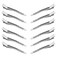 12PCS Duck Billed Clips, 3.54 Inches Rustproof Metal Alligator Curl Clips with Holes for Hair Styling, Hair Coloring, Large, Silver