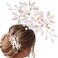 Hair Clip, Crystal Bridal Wedding Hair Clips, Pearl Rhinestone Hair Pins, Floral Hair Pieces for Brides Bridesmaids Women Girls