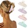 4Pcs Large Hair Claw Clips - Acrylic Big Hair Clips for Thick Hair Strong Hold Hair Jaw Clips Non-slip Banana Hair Barrettes Clips for Women Girls (Sparkle(white/purple/pink/green))