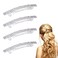 Sparkly Rhinestone Silver Hair Accessories: 4 Pcs Bling Hair Clips, Barrettes, and Ponytail Holders with Crystals and Jewels