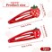 4 PCS Strawberry Snap Hair Clips, Red Metal Snap Fruit Hair Clips Hair, Cute Strawberry Metal Snap Hair Barrettes, Make up Hair Clips for Strawberry Hair Clips Accessories of Women