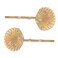 Seashell Hair Clips Rhinestone Bobby Pins for Women Girls Gold Shell Hair Barrettes for Summer Beach Head Pieces for Ponytail Hair Bun Accessories for Short Long Hair 2 Pcs