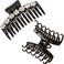 LONEEDY 3PCS Strong Hold Hair Claw Clips, Rhinestone Flower Double Teeth Jaw Clips (L-White + purple + blue)