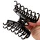 LONEEDY 3PCS Strong Hold Hair Claw Clips, Rhinestone Flower Double Teeth Jaw Clips (L-White + purple + blue)