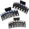 LONEEDY 3PCS Strong Hold Hair Claw Clips, Rhinestone Flower Double Teeth Jaw Clips (L-White + purple + blue)