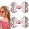 Rainbow Sparkly Alligator Hairpins Multicolor Sequins Hair Barrettes for Girls Party 2PCS