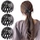 TOBATOBA 3 Pcs Black Lazy Bird's Nest Plate Hairpin, Hair Clips for Women - Bun Maker, Ponytail Holder, Hair Accessories for Women and Girls