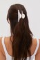 LILIE&amp;WHITE Ivory Acrylic Hair Clip with Heart Shape Rhinestones, Medium Size, 2 Pieces, Women's Hair Accessory