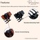 Parcelona French Glossy Square Very Small 3/4" Celluloid Set of 2 No Slip Grip Covered Spring Jaw Hair Claw Durable Styling Hair Accessories Women Strong Hold Girls Hair Claw Clips, Made in France