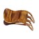 Parcelona French Simply Bear Paw Medium 3&rdquo; Celluloid Acetate Side Slide In Jaw Yoga Fine Hair Claw Clip for Women and Girls (Brown Streaks)