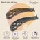 Parcelona French Curved Large 4" Celluloid Banana Hair Clip Set of 2 Updo Flexible Ponytail Holder Interlocking Fashion Durable Styling for Women Hair Accessories, Made in France (Shell and Black)