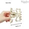 French Amie Classic Butterfly Cream Ivory 3" Handmade Cellulose Acetate Flexible Jaw No Slip Grip Covered Spring Hair Claw Clip Clamp Clutcher for Women and Girls, Made in France (Cream Ivory)