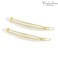 French Amie Narrow Oblong Small 2 1/4" Celluloid Acetate Set of 2 Side Slide In Hair Clip Barrettes with Tige Boule Clasp for Girls and Women, Made in France (Natural White)