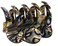 French Amie Crown Wave Small 2 1/2&rdquo; Celluloid Handmade Non Slip Hair Claw Clip for Women, Made in France (Silver Onyx Grey)