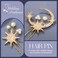 Brishow Gold Moon Star Hair Pins Rhinestone Wedding Hair Clips Pearl Bridal Hair Accessories for Women and Girls(Pack of 4)