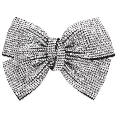 AHONEY Silver Hair Clips - Sparkly Glitter Barrettes, Bling Clips for Women, Holiday Hair Accessories, Christmas Gift