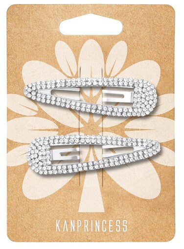 Hair Clip, 2Pcs 2.4Inch Rhinestone, Silver, Hair Barrettes for Women Girls Bridal, Wedding, Party, Prom