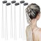 8 PCS Long Rhinestone Hair Chains Silver Punk Crystal Hair Extension Clips Bling 20 Inch Tassel Head Decorative Hairpin Women Girls Nightclub Party Daily Headwear