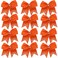 Hipcheer 12PCS 8" Rhinestones Large Cheer Hair Bows for Girls, Hand-made Grosgrain Ribbon Hair Accessories for Teen Girls Softball Cheerleader Sport (Orange)