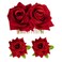 Rose Flower Hair Clip Fabric Rose Hairpin Rose Brooch Floral Clips, 3 Pcs Mexican Hair Flowers Pin up Headpieces Flamenco Dancer Hair Accessories for Women Girls Wedding Mother's Day (Red)