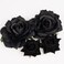 Rose Hair Clip Flower Hairpin Rose Brooch Floral Clips, 4 Pcs Fabric Rose Flowers Hair Clips Mexican Hair Flowers Pin up Headpieces for Woman Girl Wedding Party Mother's Day (Black)