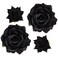 Rose Hair Clip Flower Hairpin Rose Brooch Floral Clips, 4 Pcs Fabric Rose Flowers Hair Clips Mexican Hair Flowers Pin up Headpieces for Woman Girl Wedding Party Mother's Day (Black)