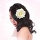 Rose Hair Clip Flower Hairpin Rose Brooch Floral Clips, 4 Pcs Fabric Rose Flowers Hair Clips Mexican Hair Flowers Pin up Headpieces for Woman Girl Wedding Party Mother's Day (2 Sizes) (White)