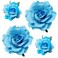 Rose Hair Clip Flower Hairpin Rose Brooch Floral Clips, 4 Pcs Fabric Rose Flowers Hair Clips Mexican Hair Flowers Pin up Headpieces for Woman Girl Wedding Party Mother's Day (Light Blue)