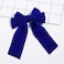 Elegant Big Hair Bow Clips for Women and Girls - 7" Velvet Blue Accessories, Gift for Mom, Wedding, Prom, Dating, Back to School