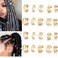20 PCS Gold Hair Jewelry for Braids with Crystal Rhinestone Dreadlock Braid Clips Non-Piercing Ear Cuffs Clip Jewelry for Women Men Hair Accessories Braids