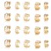 20 PCS Gold Hair Jewelry for Braids with Crystal Rhinestone Dreadlock Braid Clips Non-Piercing Ear Cuffs Clip Jewelry for Women Men Hair Accessories Braids