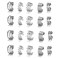 20 PCS Silver Hair Jewelry for Braids Crystal Rhinestone Dreadlock Metal Braid Clips Non-Piercing Ear Clip Cuffs Jewelry for Women Men Hair Accessories Braid Tools
