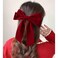 Long Velvet Hair Bow Red Bow Hair Clips Ribbon Velvet Hair Barrettes Clip Large Bowknot Hairpin Headwear Velvet Bow Hair Barrette Headpieces Lady Hair Styling Accessories Jewelry for Girls (Red)