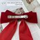Long Velvet Hair Bow Red Bow Hair Clips Ribbon Velvet Hair Barrettes Clip Large Bowknot Hairpin Headwear Velvet Bow Hair Barrette Headpieces Lady Hair Styling Accessories Jewelry for Girls (Red)