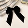 Long Velvet Hair Bow Black Bow Hair Clips Ribbon Velvet Hair Barrettes Clip Large Bowknot Hairpin Headwear Velvet Bow Hair Barrette Headpieces Lady Hair Styling Accessories Jewelry for Girls (Black)