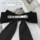 Long Velvet Hair Bow Black Bow Hair Clips Ribbon Velvet Hair Barrettes Clip Large Bowknot Hairpin Headwear Velvet Bow Hair Barrette Headpieces Lady Hair Styling Accessories Jewelry for Girls (Black)