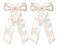 Furling Pompoms Hair Bow Clips for Women,White Hair Bows Clips,2pcs Long Tail Ribbons Bows, Big Satin Bows Hairpins Barrettes Girls Hair Accessories