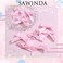 20PCS Pink Mini Bowknot Ribbon Barrettes - Cute Claw Clips for Teens, Women &amp; Girls' Hair Accessories