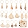 PLIGREAT 16 Pcs Seashell Conch Dreadlock Rings Charms Braids Hair Jewelry Set DIY Locs Hair Accessories Beach Shell Pendant Hair Charms for Women Men Hair Braids Ponytail Hair Decor, 8 Styles