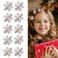 10 Pcs Rhinestone Snowflake Hair Clips Christmas Hair Barrettes Sparkle Silver Hairpins with Pearls Shinny Hair Accessories Small Pearl Alligator Clips for Women Winter Holiday Hair Decoration