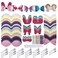 AOUXSEEM Faux Leather Hair Bows DIY Making Kit with Pre Cut Pieces and Hair Clips,Make Fashionable Shiny Hair Clips for Girls Lady Woman(Cute,20 Set)