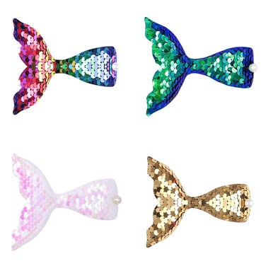 Sparkling Mermaid Sequin Hair Clip Girls Eye Catching Hair Accessory Alligator Clip (4)