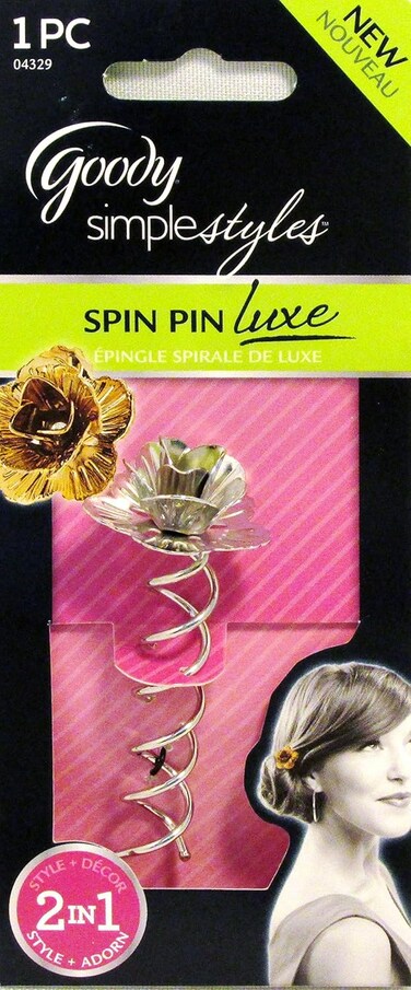 Goody Simple Styles Spin Pin Luxe Hair Accessory (Silver Tone)